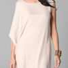 Obakki Asymmetrical Draped Dress in Beige (champagne) - Lyst
