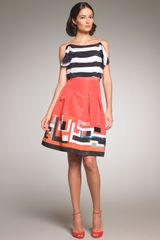 Oscar de la Renta Embroidered Taffeta Skirt