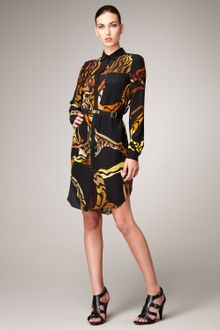 Proenza Schouler Printed Long-sleeve Shirtdress - Lyst