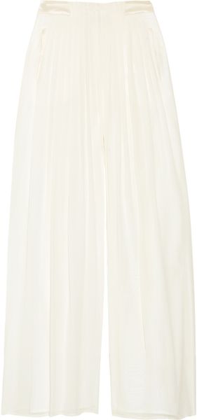  Satin-trimmed Silk-chiffon Maxi Culottes 