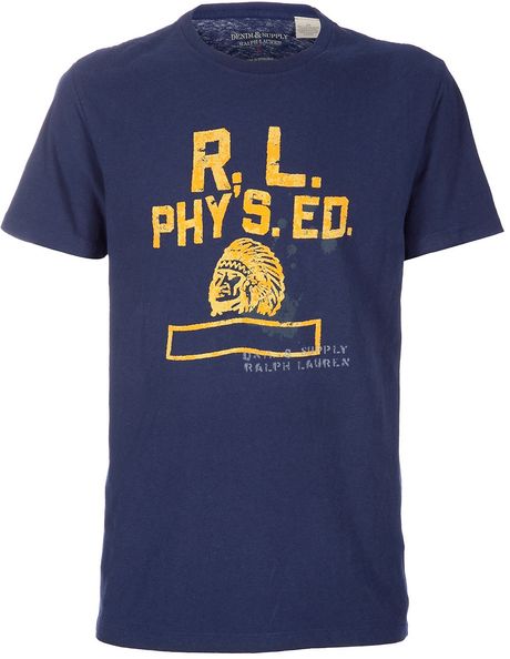 Ralph Lauren Printed Tshirt in Blue for Men - Lyst