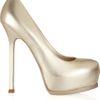 Yves Saint Laurent Tribute Metallic Leather Pumps in Gold - Lyst
