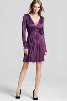 BCBGMAXAZRIA Long-sleeve V-neck Dress - Lyst