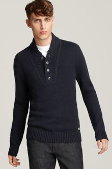 Converse Black Canvas Long Sleeve Shawl Collar Sweater - Lyst