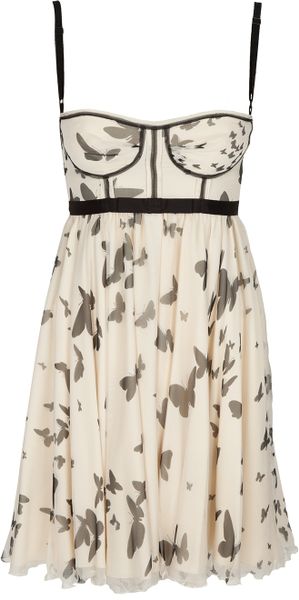 D&g Printed Silk Dress in Beige (cream) - Lyst