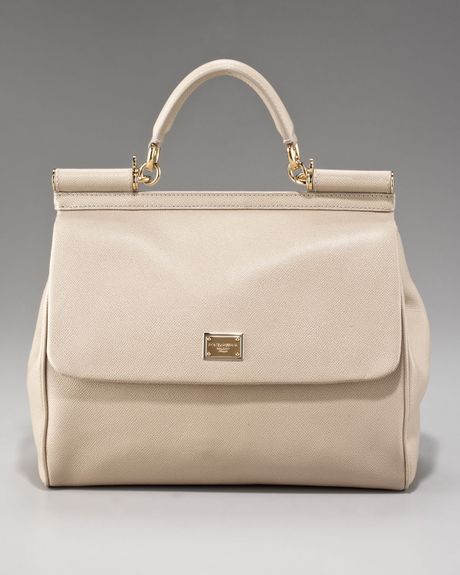 Dolce & Gabbana Miss Sicily Leather Handbag, Taupe in Beige (sabbia) - Lyst