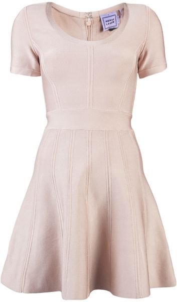 Hervé Léger Trish Aline Dress in Pink - Lyst