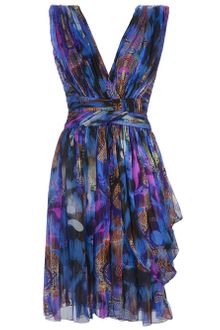 Matthew Williamson Pleated Silk Printed Dress - Lyst