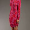 Matthew Williamson Printed Gathered Dress in Red - Lyst
