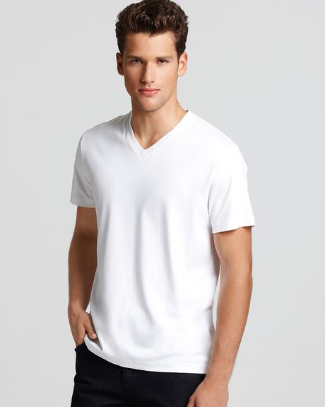 Michael Kors Shortsleeve Vneck Tee in Blue for Men (white) - Lyst