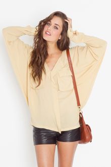 Nasty Gal Utility Batwing Blouse - Lyst