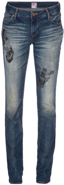 Prps Printed Slim Fit Blue Jeans in Blue - Lyst