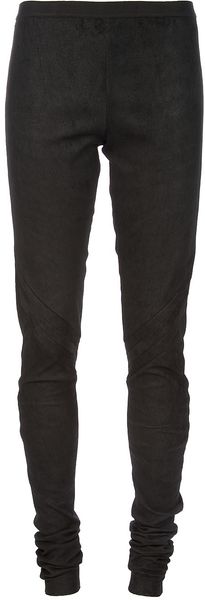 Rick Owens Leather Leggings in Black - Lyst