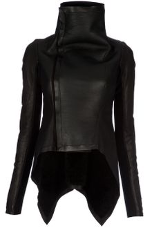 Rick Owens Paneled Leather Jacket - Lyst