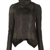 Rick Owens Funnel Neck Leather Jacket in Gray (grey) - Lyst