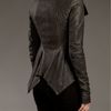 Rick Owens Funnel Neck Leather Jacket in Gray (grey) - Lyst