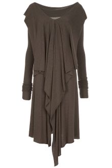Rick Owens Lilies Draped Waterfall Dress - Lyst