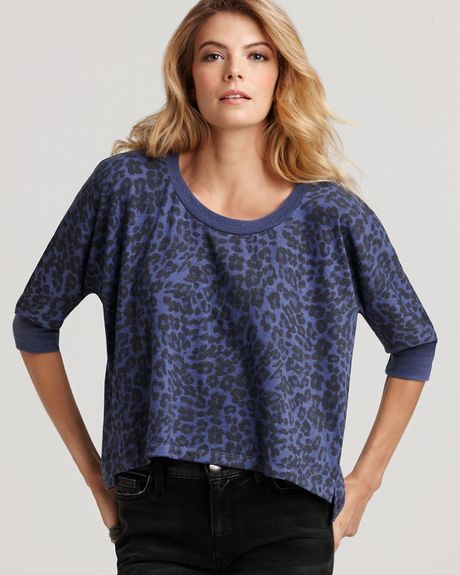 Splendid Leopardprint Pullover in Blue (wave) - Lyst