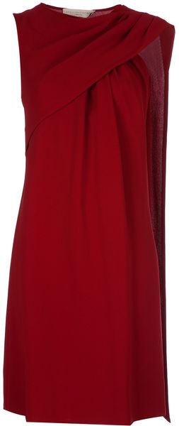 Stella Mccartney Sleeveless Dress in Red - Lyst