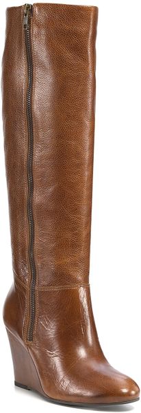 Steve Madden Wedge Boots in Brown (cognac leather) - Lyst
