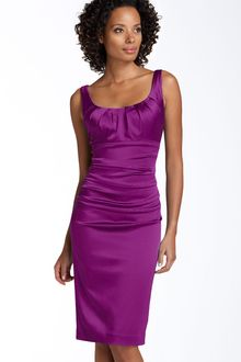 Suzi Chin For Maggy Boutique Sleeveless Stretch Satin Sheath Dress - Lyst