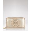 Tory Burch Logo Embossed Continental Wallet in Gold - Lyst