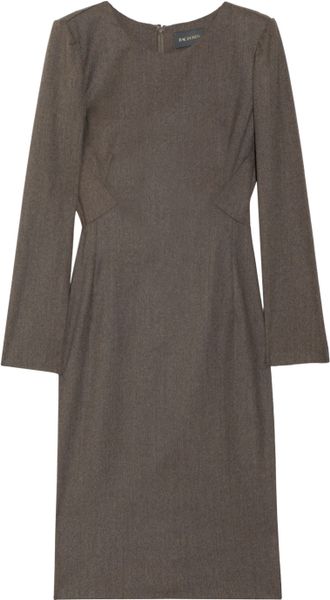 Zac Posen Woolblend Dress in Brown - Lyst