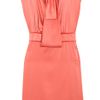 Zac Posen Jabot Silkblend Satin Dress in Orange - Lyst