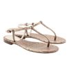 Bottega Veneta Karung Leather Thong Sandals in Beige - Lyst