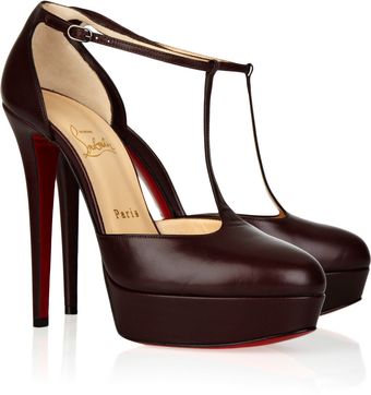 Christian Louboutin Top La 140 Leather T-Strap Pumps - Lyst