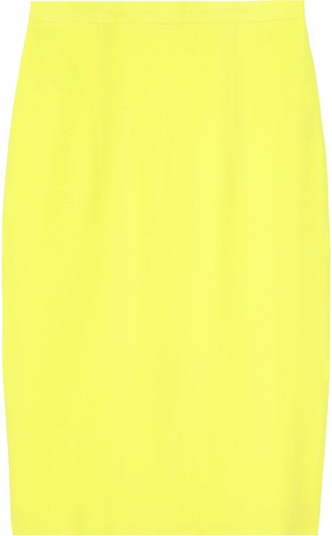 Christopher Kane Stretch Woolcrepe Pencil Skirt in Yellow - Lyst