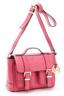 Michael Kors Ostrich-Embossed Saddle Bag  - Lyst