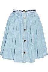 Mulberry Pleated Denim Skirt