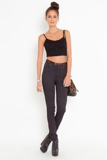 Nasty Gal Second Skin Jeans - Coated Black - Lyst
