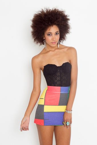 Nasty Gal Faded Colorblock Skirt - Lyst