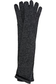 Portolano Dark Charcoal Heather Cashmere Elbow Length Gloves - Lyst