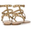 Valentino Studded Leather Flat Sandals in Green (mocha) - Lyst