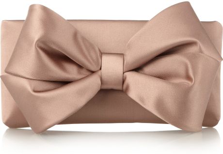 Valentino Bowembellished Satin Clutch in Pink (rose) - Lyst