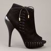 Versace Peep Toe Ankle Boot in Black - Lyst
