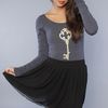 Wildfox The Key To My Heart Edie Leotard  in Gray (black)