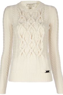 Burberry Aran Knit Jumper - Lyst