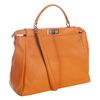Fendi Orange Calf Leather Peekaboo Satchel in Orange - Lyst