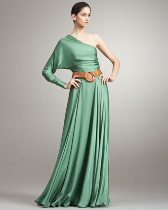 Ralph Lauren Collection Larisa One-sleeve Silk Dress - Lyst