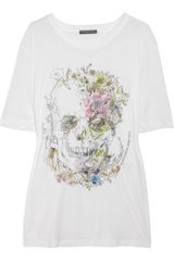 Alexander McQueen Skull and Floral-print Cotton T-shirt