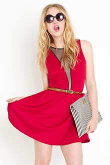 Nasty Gal Down Low Dress - Crimson - Lyst
