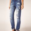 Asos Collection High Waist Slim Boyfriend Jean in Blue (vintageblue) - Lyst