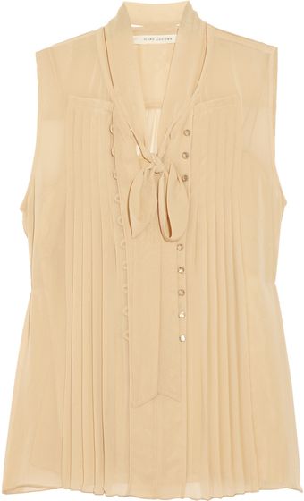 Marc Jacobs Pleated Chiffon Blouse - Lyst
