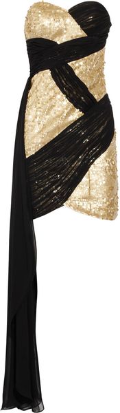 Rare Opulence Sequined Satin Sash Dress - Lyst