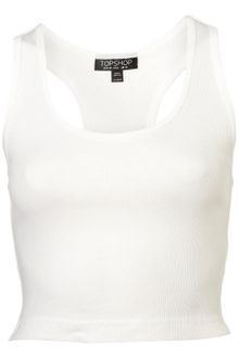 Topshop Cropped Racer Back Vest - Lyst