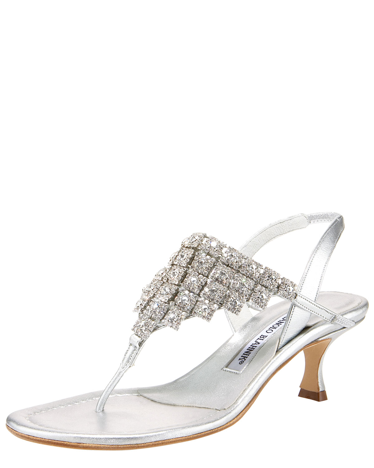 manolo blahnik silver flats